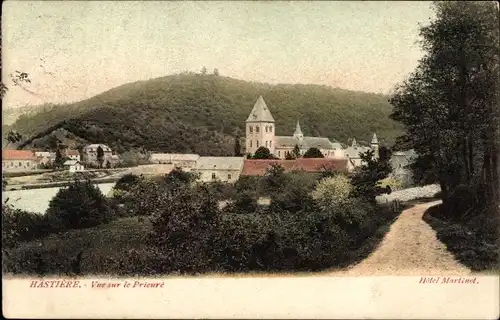 Postkarte Hastière Wallonie Namur, Blick auf das Priorat