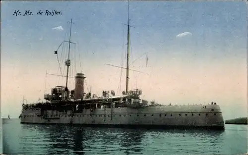 Ak Niederländisches Kriegsschiff, Hr.Ms. De Ruijter