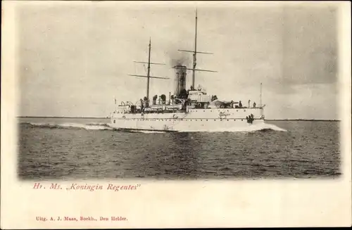 Ak Niederländisches Kriegsschiff, Hr.Ms. Koningin Regentes