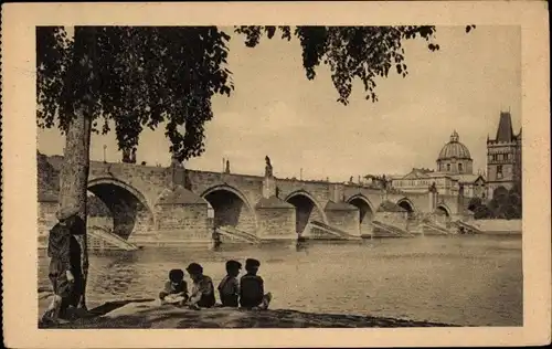 Ak Praha Prag Tschechien, Karlsbrücke