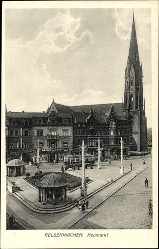 Ak Gelsenkirchen im Ruhrgebiet, Neumarkt, Straßenbahn