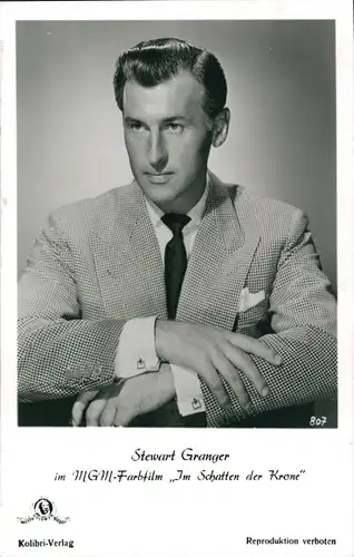 Ak Schauspieler Stewart Granger,  Portrait, Im Schatten der Krone