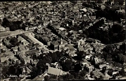 Ak Assen Drenthe Niederlande, Zentrum, Fliegeraufnahme