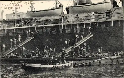 Ak Port Said Ägypten, Bekohlung in Port Said