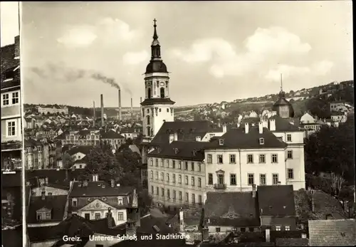 Ak Greiz im Vogtland, Unteres Schloss, Stadtkirche