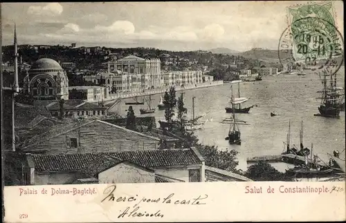 Ak Konstantinopel Istanbul Türkei, Palais de Dolma, Baghtsche