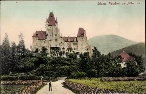 Ak Zell am See in Salzburg, Schloss Fischhorn am Zeller See