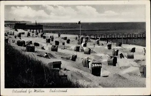 Ak Mielno Groß Möllen Großmöllen Pommern, Badestrand