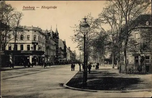 Ak Duisburg im Ruhrgebiet, Königstraße, Passanten