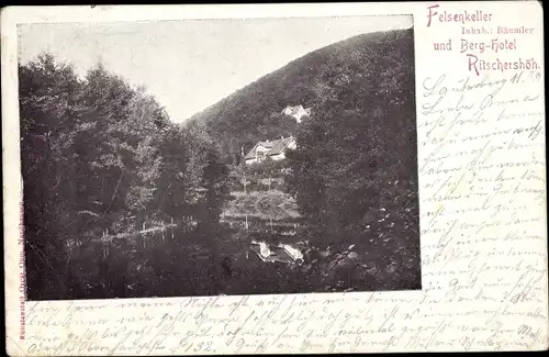 Ak Bad Lauterberg im Harz, Felsenkeller, Berg-Hotel Ritschershöh