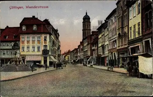 Ak Göttingen in Niedersachsen, Weender Straße, Brunnen