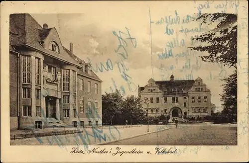 Ak Zeitz im Burgenlandkreis, Naether's Jugendheim, Volksbad