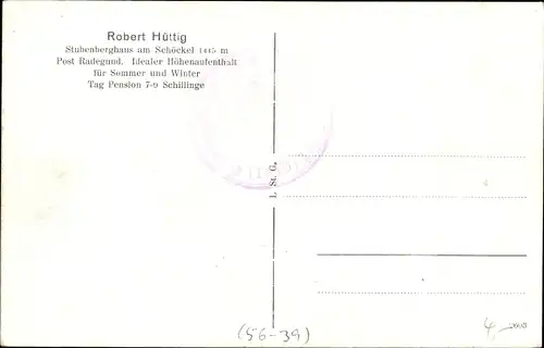 Ak Sankt Radegund bei Graz Steiermark, Stubenberghaus, Schöckl