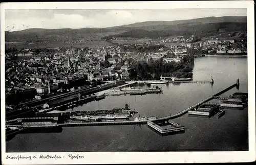 Ak Konstanz am Bodensee, Hafen, Panorama