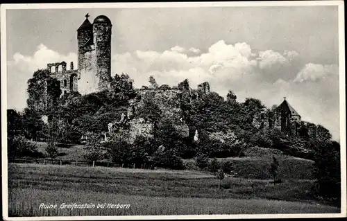 Ak Greifenstein im Westerwald Hessen, Burg Greifenstein, Ruine