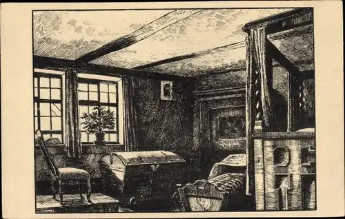 Künstler Ak Bock, Hanns, Eisenach, Bachhaus, Bachs Geburtszimmer