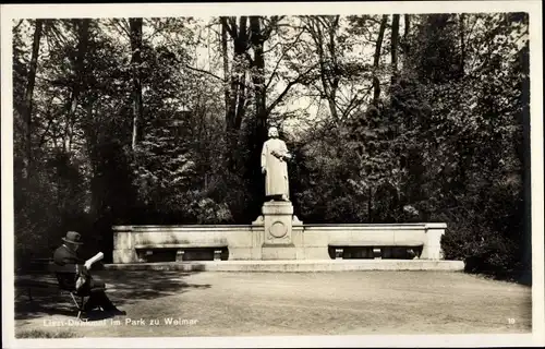 Ak Weimar in Thüringen, Liszt-Denkmal, Park