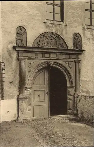 Ak Lauenstein Altenberg im Erzgebirge, Inneres Schlossportal