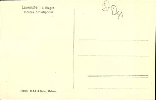 Ak Lauenstein Altenberg im Erzgebirge, Inneres Schlossportal