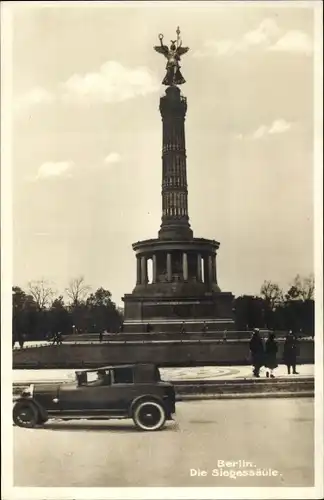 Ak Berlin Tiergarten, Siegessäule, Auto