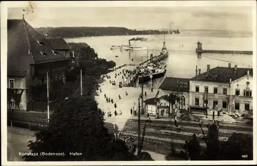 Ak Konstanz am Bodensee, Hafen, Dampfer