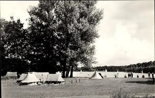 Ak Jessern Schwielochsee Brandenburg, Zeltplatz, Segelboote