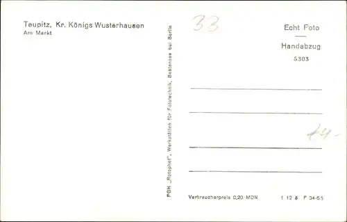 Ak Teupitz in der Mark, Markt, Straße, Geschäfte