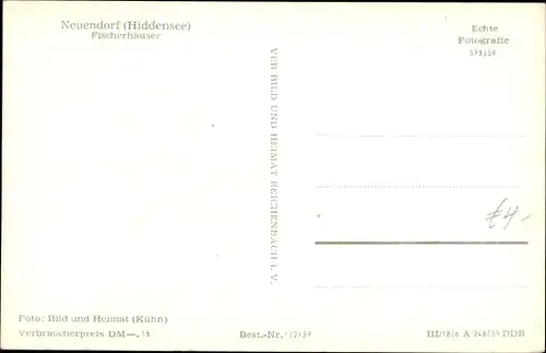 Ak Neuendorf auf der Insel Hiddensee, Fischerhäuser