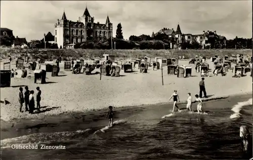 Ak Ostseebad Zinnowitz auf Usedom, Strand