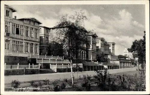 Ak Ostseebad Zinnowitz auf Usedom, Straße, Ferienheime