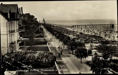 Ak Ostseebad Bansin Heringsdorf auf Usedom, Strand, Promenade