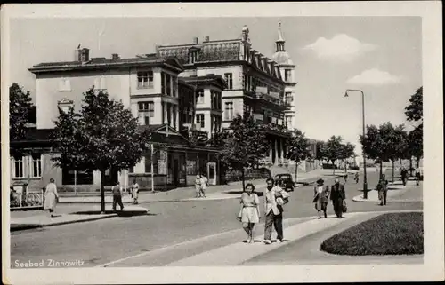 Ak Ostseebad Zinnowitz Usedom, Straßenpartie, Geschäft