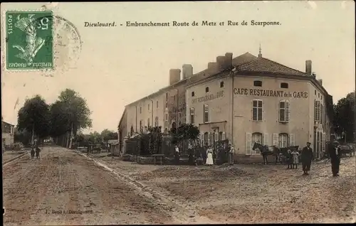 Ak Dieulouard Meurthe et Moselle, Kreuzung Route de Metz und Rue de Scarponne