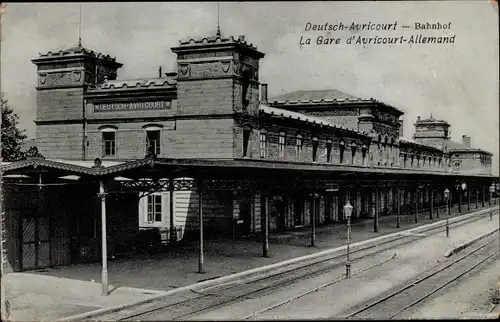 Ak Avricourt Deutsch Französisch Avricourt Meurthe et Moselle, Bahnhof