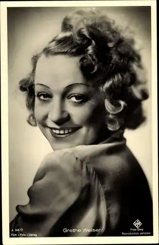 Ak Schauspielerin Grethe Weiser, Portrait