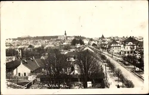 Foto Ak Lysá nad Labem Lissa Elbe Mittelböhmen, Gesamtansicht, Vogelschau