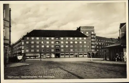 Ak Hannover in Niedersachsen, Stephansplatz mit Hochhaus