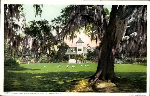 Ak Charleston South Carolina Vereinigte Staaten, Magnolia on the Ashley, Ashley Hall