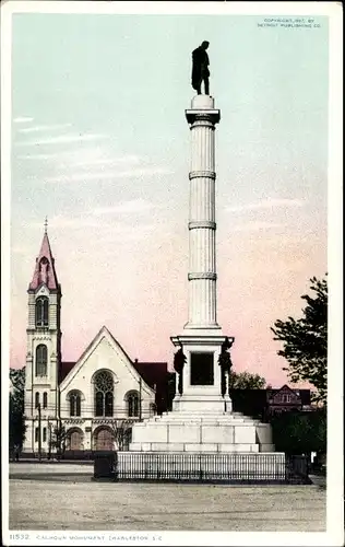 Ak Charleston South Carolina Vereinigte Staaten, Calhoun Monument