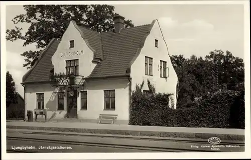 Ak Ljungbyholm Schweden, Bahnhof