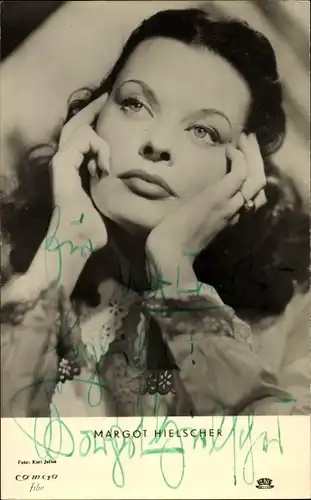 Ak Schauspielerin Margot Hielscher, Portrait, Autogramm