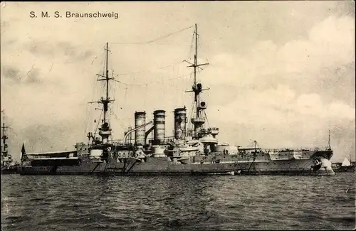 Ak Deutsches Kriegsschiff, SMS Braunschweig, Linienschiff