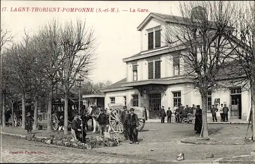 Ak Lagny Thorigny Pomponne Seine et Marne, La Gare