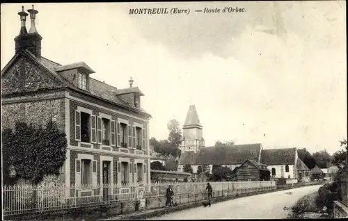 Ak Montreuil Eure, Route d´Orbec