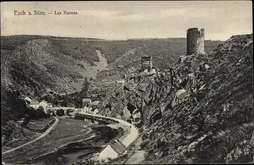 Ak Esch Sauer Luxemburg, Die Ruinen