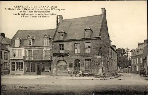 Ak Crevecoeur le Grand Oise, Hotel de l'Ecu