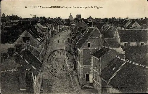 Ak Gournay sur Aronde Oise, Panorama von der Kirche aus aufgenommen