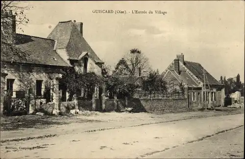 Ak Guiscard-Oise, Eingang zum Dorf