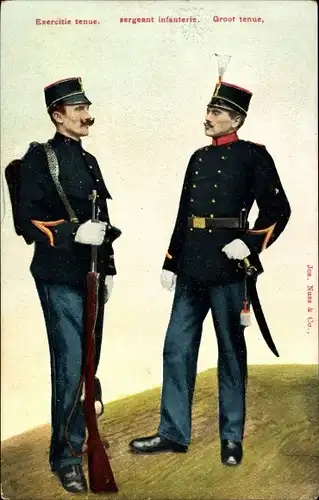 Ak Niederländische Soldaten in Uniformen, Infanterie