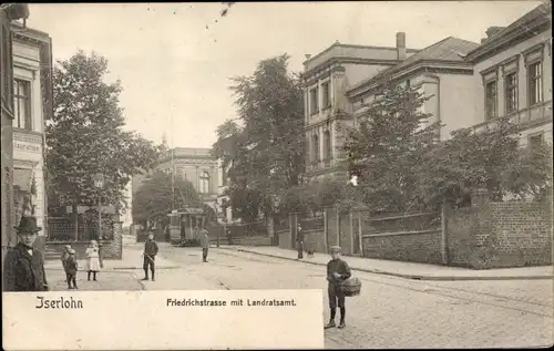 Ak Iserlohn im Märkischen Kreis, Friedrichstraße mit Landratsamt